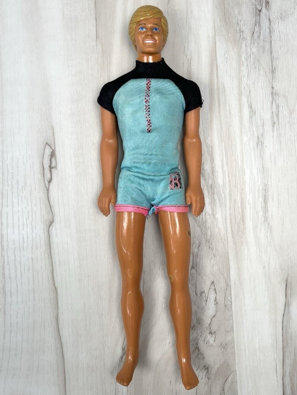 VTG 1988 MATTEL Barbie BEACH BLAST KEN Doll w/ Swim Wetsuit #3238 *FLAWS*